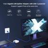1 to 2 Gigabit Ethernet Splitter, 100/1000Mbps, Network Hub RJ45 Internet LAN Splitter with USB Cable, for Cat5/5e/6/7/8 Cables view 2