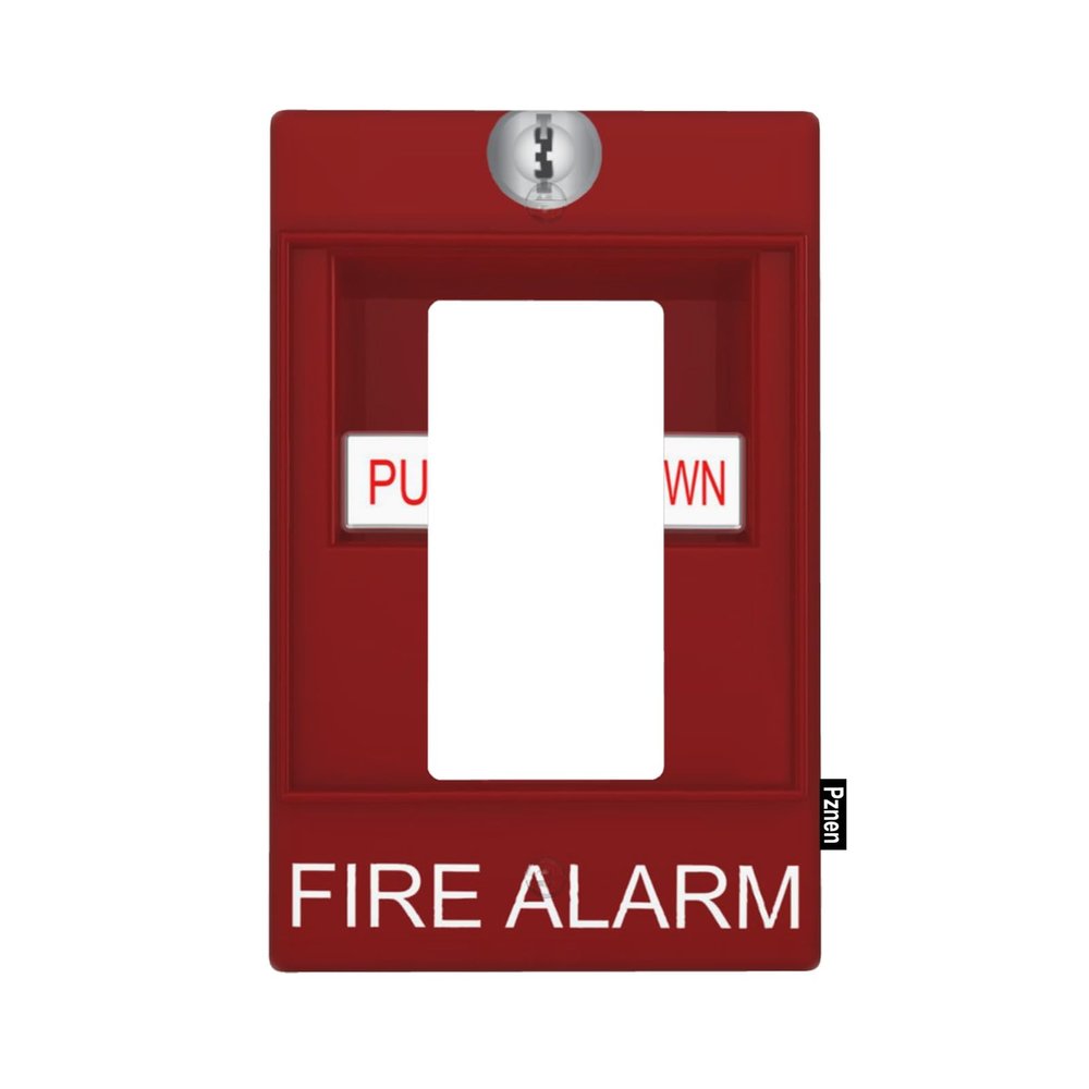 Pznen Fire Alarm Single Rocker Wall Plate Decorator Rocker Switch Plate 1 Gang Light Switch Cover Electrical Switchplate Decorative Faceplate Standard Size 4.5 x 2.76 Inch
