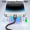 1.5 Foot Lightning Cable, [MFi Certified] 3Pack 1.5ft iPhone Charging Cable for Car Braided Fast Charging Short USB to Lightning Cable for iPhone 14 13 12 11 Pro/Max/Mini Xs SE2 view 2