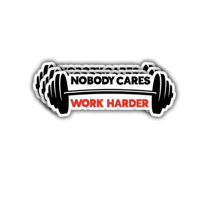 (3pcs) Nobody Cares Work Harder Sticker Motivational Sayings Inspirational Quotes Vinyl Decal Stickers for Tumbler Kindle Laptop Water Bottles Phone Books - Size 3x1.1
