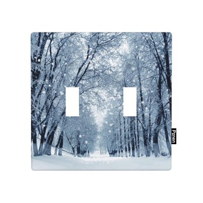 Winter Wonderland 2 Gang Toggle Wall Plate Switch Plug Cover