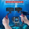 Andoer Submersible Stabilizer Mount, Handheld Stabilizer for Action Camera with Mounts for Cold Shoes Strap Compatible with GoPro Hero 12/11/10, DJI Osmo Action 4/3/2, Insta360, red view 3