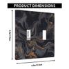 Pznen Decorative Marble Texture 2-Gang Double Toggle Wall Plate, Black Gold Marble Pattern Light Switch Cover Plates 4.5"x 4.5" for Living Room Kitchen Home Decor view 2