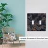 Pznen Decorative Marble Texture 2-Gang Double Toggle Wall Plate, Black Gold Marble Pattern Light Switch Cover Plates 4.5"x 4.5" for Living Room Kitchen Home Decor view 3