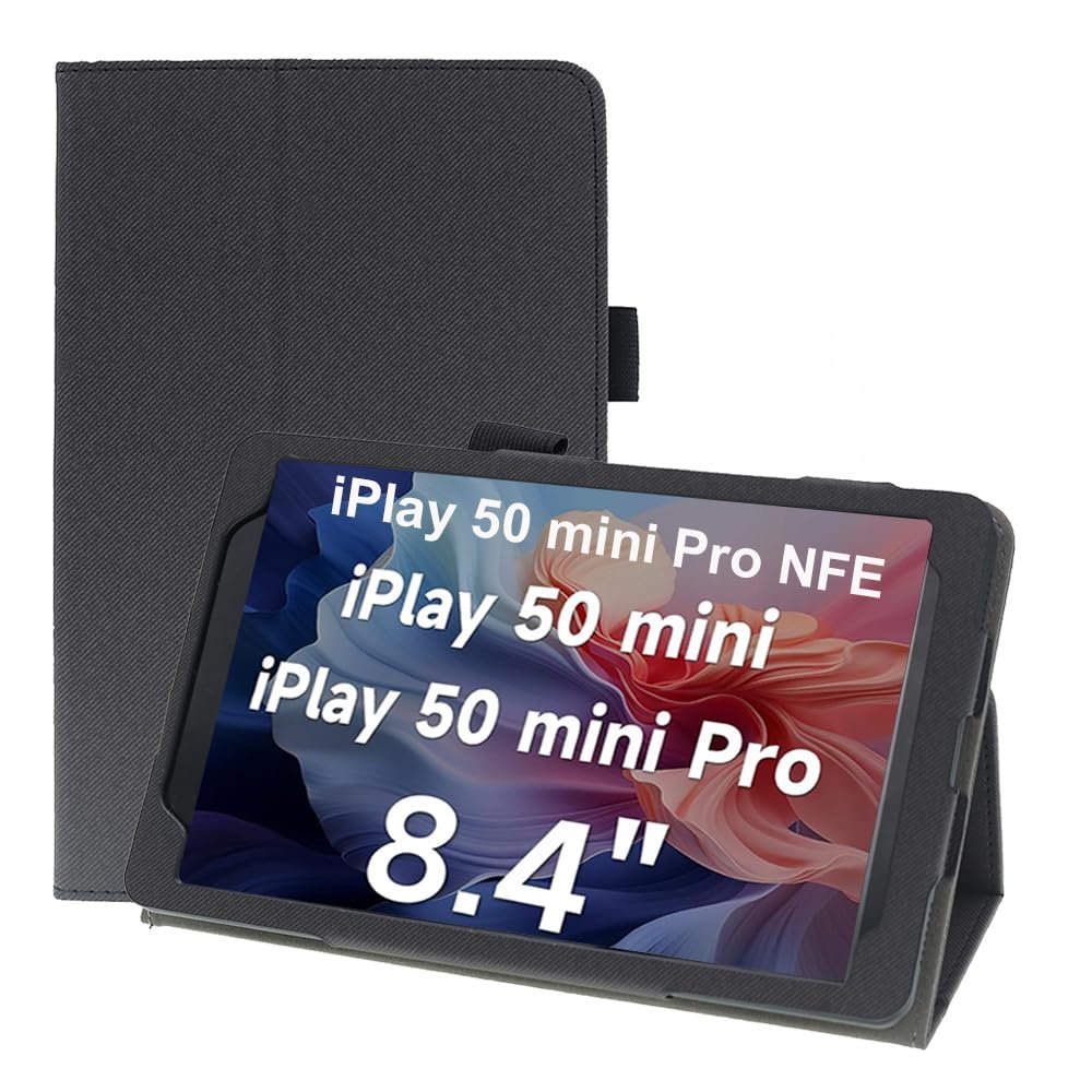 AKNICI Case for ALLDOCUBE iPlay 50 Mini Pro NFE/ALLDOCUBE iPlay 50 Mini Pro/ALLDOCUBE iPlay 50 Mini Tablet 8 Inch, Premium PU Leather Folio Folding Stand Protective Tablet Cover with Hand Strap Magnet