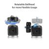 Andoer Mini Tripod, Desktop Tripod Aluminum Alloy, Portable Travel Tripod Stand with 360Swivel Head, Cold Shoe Mount for Vlog Live Video Recording view 3