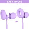 Earplug Lanyard [2 pcs] with Magnetic Tug-Resistant Safety Cord, Flexible Silicone Lanyard with Most Earplugs with Removable Tips Compatible(Light Purple) view 2