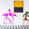 Flamingo Decal Pink Sticker - Tropical Art Cute Wall Decor Vinyl Stickers 16 x 16 view 1