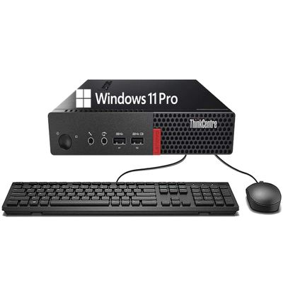 Lenovo ThinkCentre M710q Tiny Desktop Computer, 6th Gen Intel Core i3-6100T, 16GB DDR4 RAM, 256GB SSD, DisplayPort, Keyboard and Mouse, WiFi, BT, Windows 11 Pro (Renewed)
