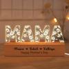 SweetJECCU Personalized Mom Flower Acrylic LED Lamp, Custom Grandchildren Names Night Light Acrylic Engraved Night Lamp, Customized Mother's Day Gifts for Mom Grandma from Daughter Son (Style 2) view 1