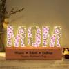 SweetJECCU Personalized Mom Flower Acrylic LED Lamp, Custom Grandchildren Names Night Light Acrylic Engraved Night Lamp, Customized Mother's Day Gifts for Mom Grandma from Daughter Son (Style 2) view 2