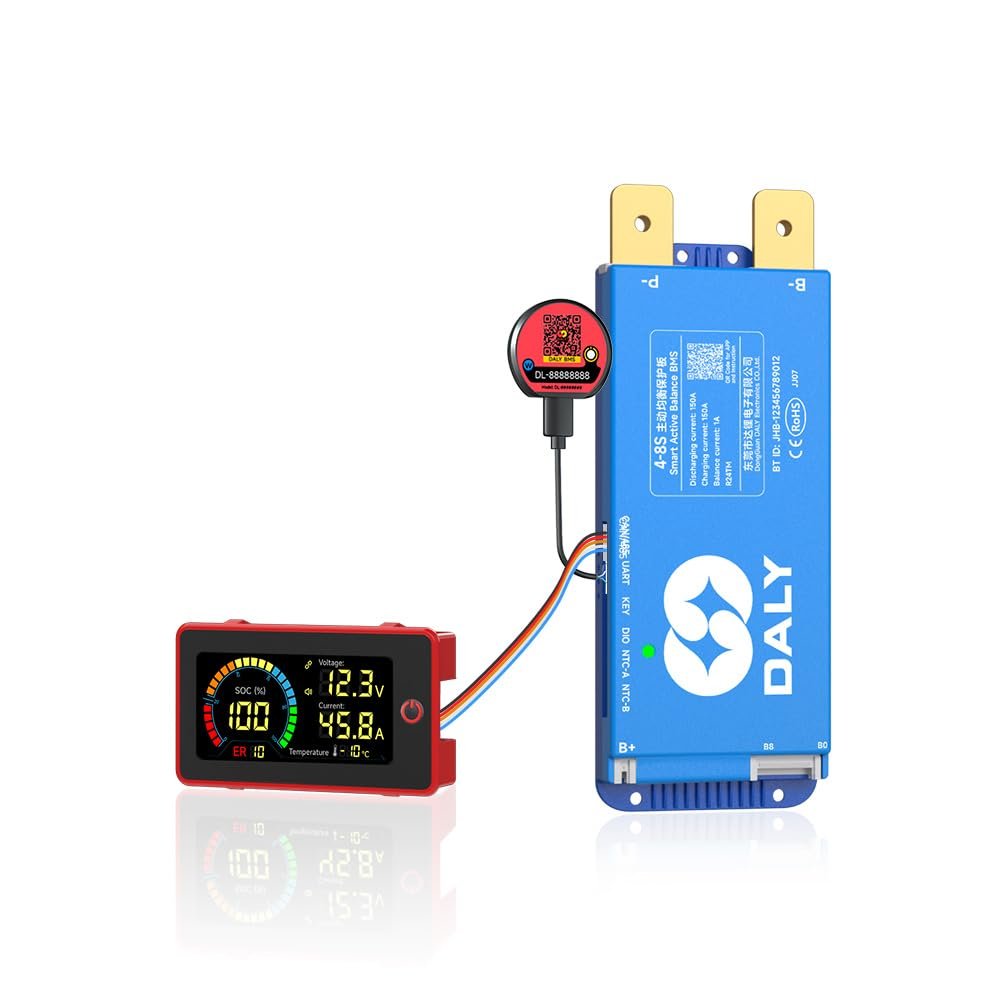 100BALANCE 150A 4-8S CAN Version SmartActive Balance BMS & WiFi Module & 3.0inch LCD Display Set