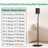 notiela Speaker Stand and Wall Mount Pair for Samsung Rear Speakers - Height Adjustable 33" to 42" Black Alloy Steel Floor Stand view 2