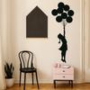 Balloon Girl Banksy Wall Sticker - Hot Air Nursery Baby Decor Vinyl Room Cute Decal 18 x 47 view 1