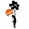 Balloon Girl Banksy Wall Sticker - Hot Air Nursery Baby Decor Vinyl Room Cute Decal 18 x 47 view 2
