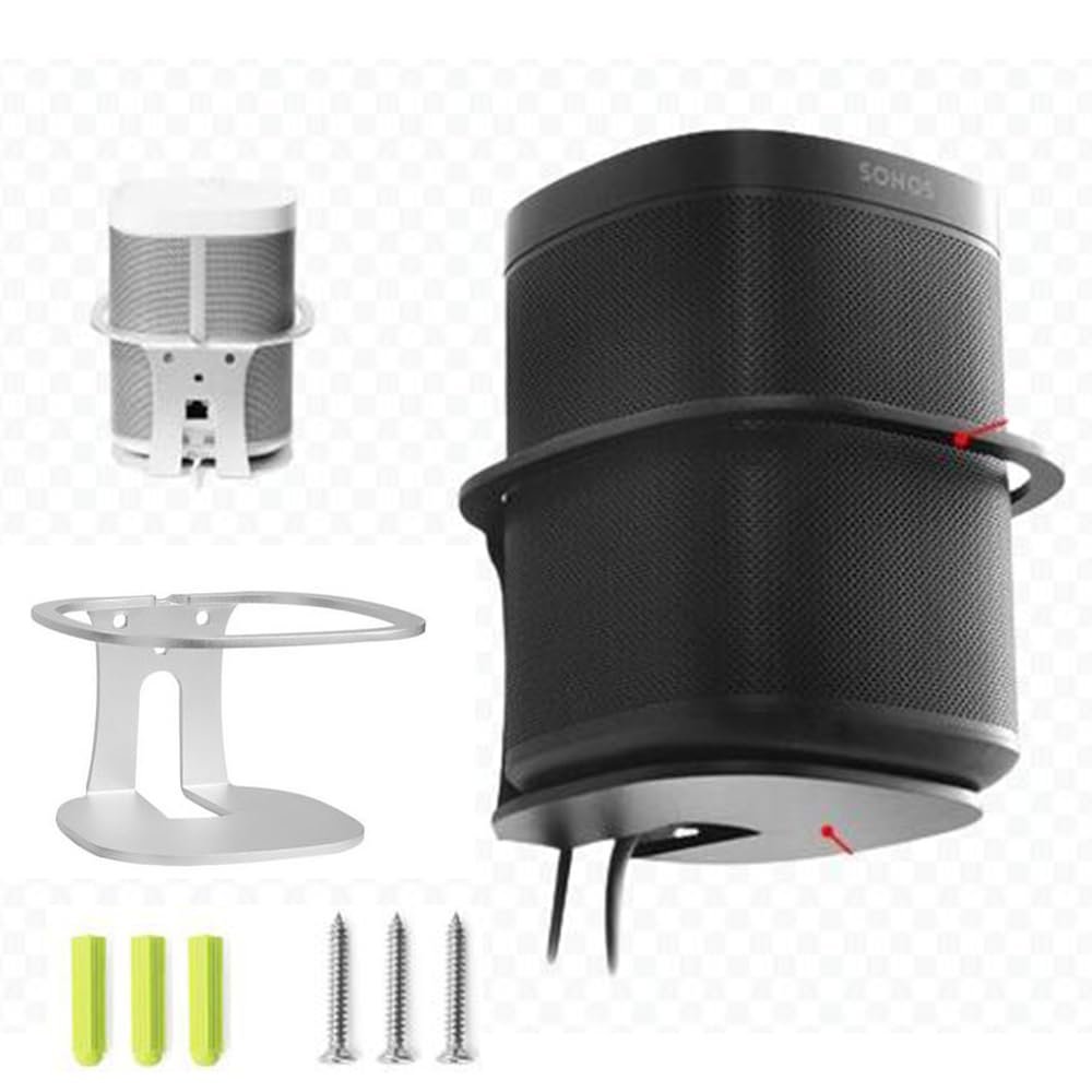Coyktonty Aluminium Wall Bracket/Wall Mount Bracket for Sonos One SL/Play:1 Speakers,Duty Speaker Mount Mounting Brackets,with mounting Screws (Silver)
