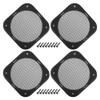 ACROPIX Universal 4" Car Speaker Grills Cover Mesh Square 4 Inch Audio Speaker Subwoofer Guard Protector Case with Mounting Screws ABS Black - Pack of 4 view 1