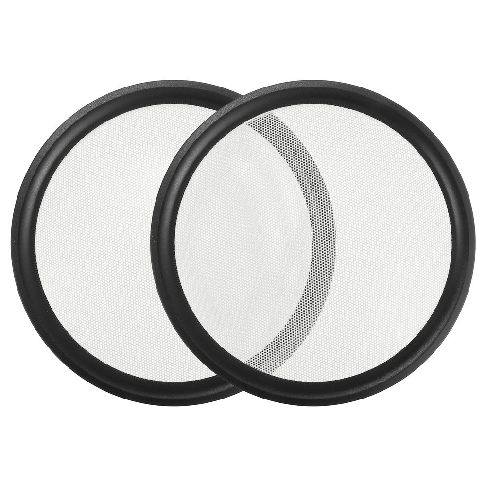 ACROPIX Universal 10" Car Speaker Grills Cover Mesh Round 10 Inch Audio Speaker Subwoofer Guard Protector Case Iron Black White - Pack of 2