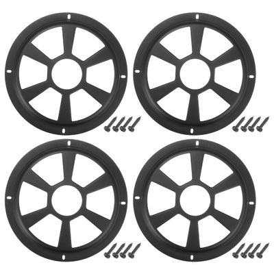 ACROPIX Universal 8" Car Speaker Grills Cover Round 8 Inch Audio Speaker Subwoofer Guard Protector Case with Mounting Screws Iron Black - Pack of 4