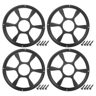 ACROPIX Universal 10" Car Speaker Grills Cover Round 10 Inch Audio Speaker Subwoofer Guard Protector Case with Mounting Screws Iron Black - Pack of 4