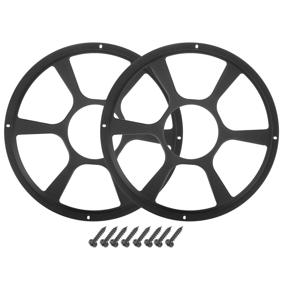 ACROPIX Universal 12" Car Speaker Grills Cover Round 12 Inch Audio Speaker Subwoofer Guard Protector Case with Mounting Screws Iron Black - Pack of 2