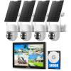 CAMCAMP Solar Security Cameras Wireless Outdoor with 10" Monitor, 10CH NVR 2K Solar Home Security Camera System with 360 Color Night Vision,2-Way Audio,500GB Local Storage,No Monthly Fee,No Need WiFi view 1