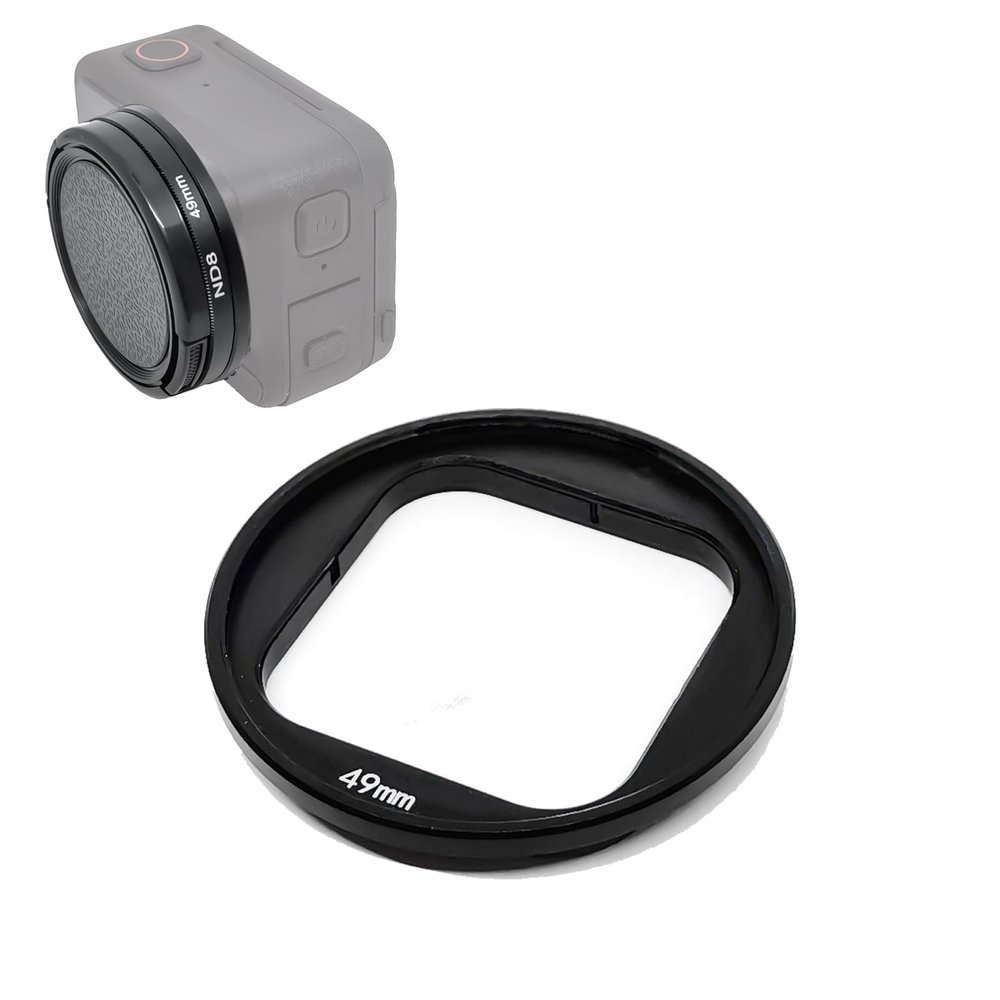 49mm Camera Lens Filter Holder Adapter Ring Compatible for Insta360 Ace Pro Aluminum Alloy Lens Filter Protective Frame Bracket Action Camera Accessories