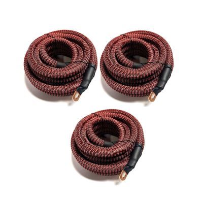 Xscorpion Big 3 Upgraded Black 1/0 AWG Copper Snakeskin Braided Sleeving Cable Alternator Wire AWG (Black/Red)