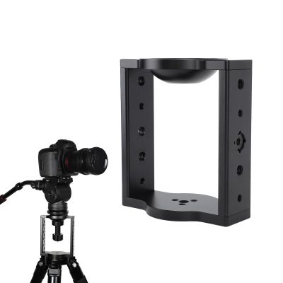 75mm Tripod Head Bowl Riser, Aluminium Half Ball Flat to Bowl Adapter Converter Riser with 1/4in & 3/8in Threaded Holes for Camera Tripod Fluid Head