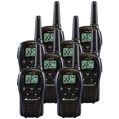 Midland LXT500VP3 FRS Two Way Radios - 8 Pack Bundle w/Chargers