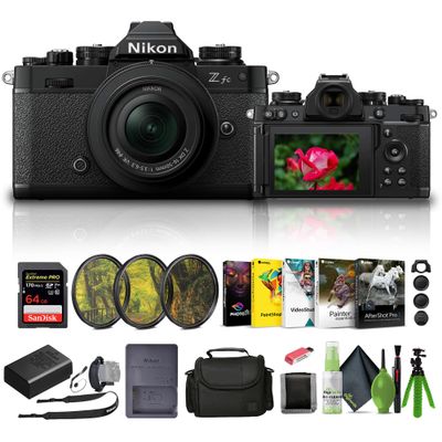 Nikon Zfc Mirrorless Camera with 16-50mm Lens (1675) + 64GB Memory Card + Filter Kit + Bag + Card Reader + Corel Photo Software + Flex Tripod + Memory Wallet + Cleaning Kit + Hand Strap + Cap Keeper