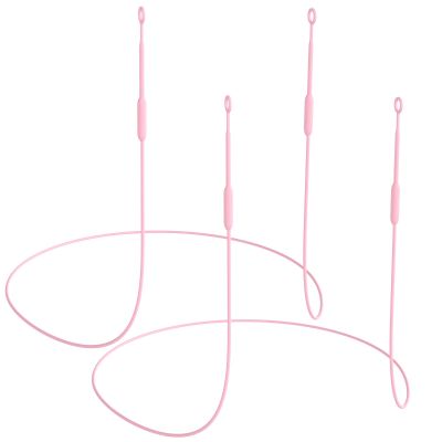 Earplug Lanyard [2 pcs] with Magnetic Tug-Resistant Safety Cord, Flexible Silicone Lanyard with Most Earplugs with Removable Tips Compatible(Pink)
