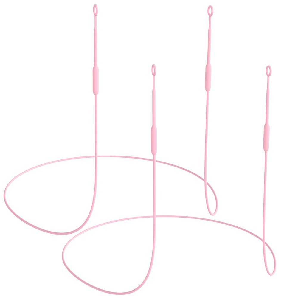 Earplug Lanyard [2 pcs] with Magnetic Tug-Resistant Safety Cord, Flexible Silicone Lanyard with Most Earplugs with Removable Tips Compatible(Pink)