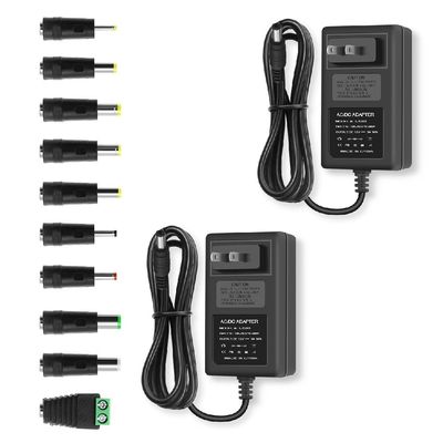 12V 3A DC Power Supply Adapter, AC/DC Adapter Cord with 5.5mm x 2.5mm DC Pug & 10 Sizes of Tips, 12 Volt 3 Amp Power Adapter