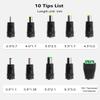 12V 3A DC Power Supply Adapter, AC/DC Adapter Cord with 5.5mm x 2.5mm DC Pug & 10 Sizes of Tips, 12 Volt 3 Amp Power Adapter view 2