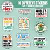 10pcs Accountant Stickers Sheet Funny CPA Gift Tax Season Accounting Spreadsheet Vinyl Decal Multiple Design, Waterproof, UV-Resistant, for Water Bottle, Scrapbook, Laptop, Car (Design 1) view 2