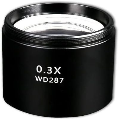Microscope Accessories for Adults Microscope Auxiliary Lens 0.3X 0.5X 0.7X 2X Auxiliary Objective 48mm Thread Wide Field Rod Lens Binocular Telescopic Three-Eye Solid Microscope (Size : WD287)