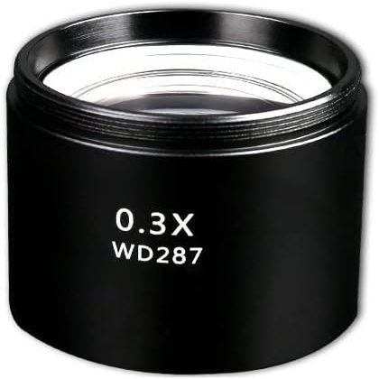 Microscope Accessories for Adults Microscope Auxiliary Lens 0.3X 0.5X 0.7X 2X Auxiliary Objective 48mm Thread Wide Field Rod Lens Binocular Telescopic Three-Eye Solid Microscope (Size : WD287)