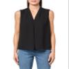 Sleeveless Blouse with Pleat at CF and S Asphalt view 1