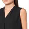 Sleeveless Blouse with Pleat at CF and S Asphalt view 3