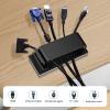 Adhesive Cable Management Clip (20Pcs Black),Cord Management Under Desk,Wire Organizer for TV PC Ethernet HDMI Extension Cord Power Plug view 4