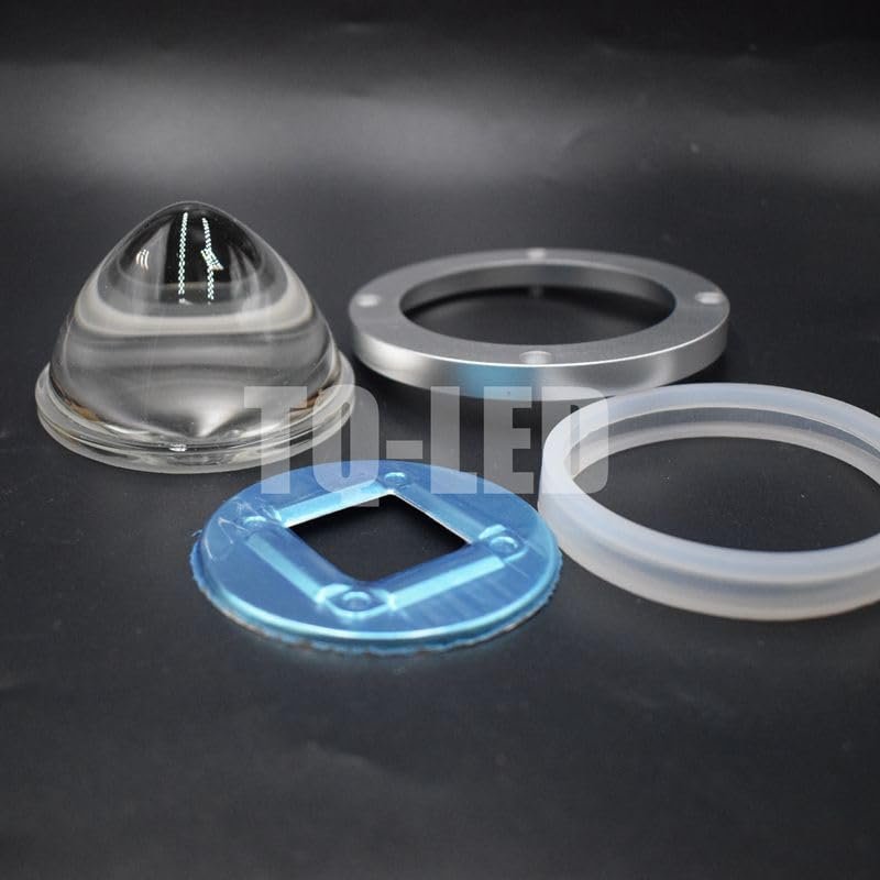 Southst 30degree 78x51mm Optical Glass Lenses 20w-120w High Power COB Led Lenses (Degree: 30 Degrees/Color: Aluminum Frame)