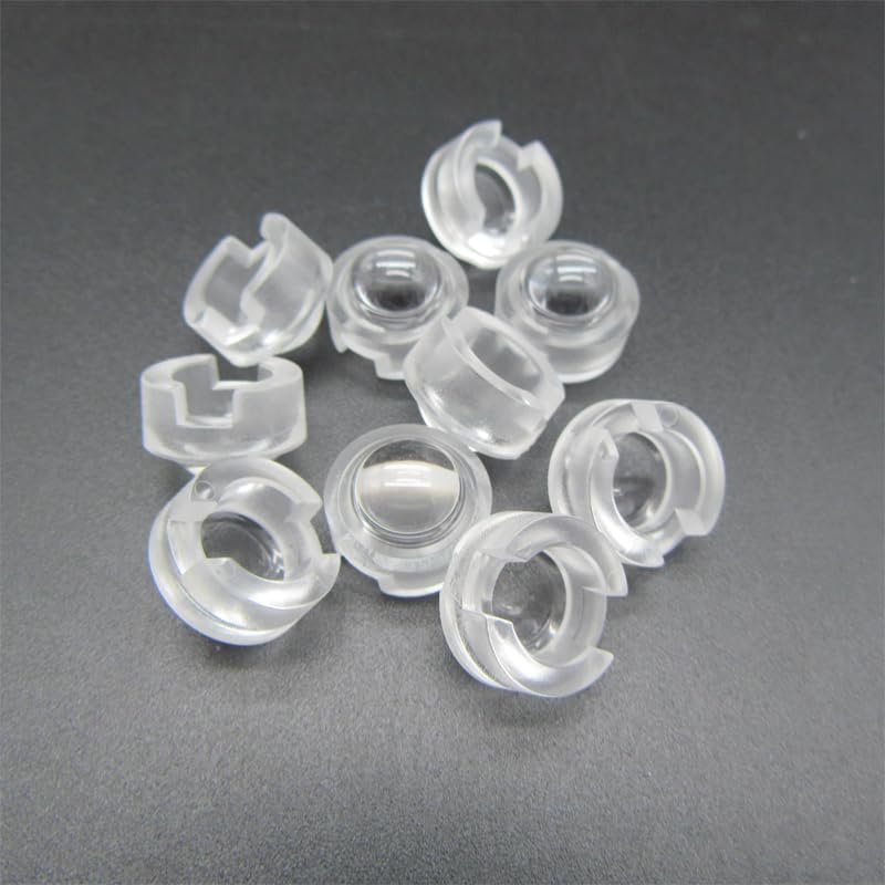 Generic Southst 100pcs 13mm 1W 3W Mini LED Lens 15 30 45 60 90 100 Degree For IR CCTV LED PCB Convex Acrylic Lens Holder Reflector Collimator (Degree: 100 Degree/Diameter: 13mm Diameter)