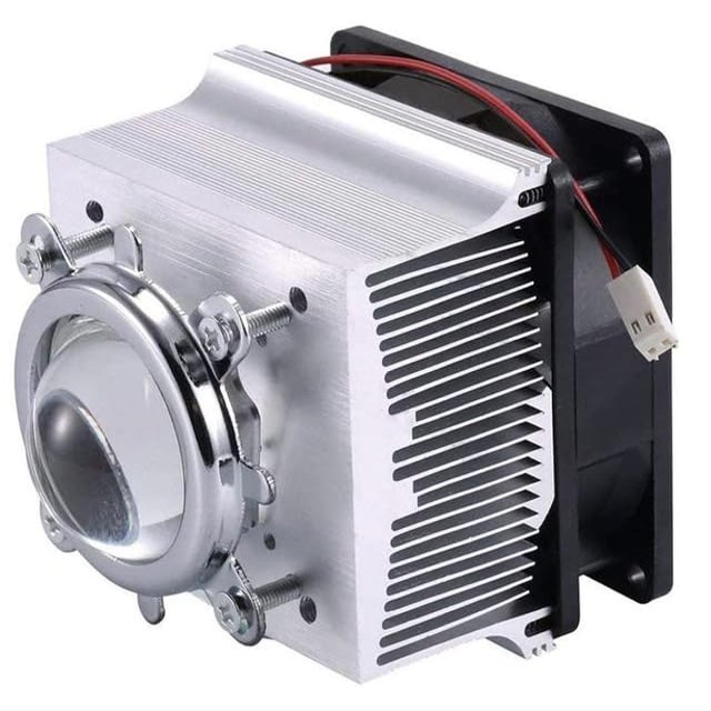 DirectNine Basics Southst Heatsink Cooling Fan+44mm Lens 60 90 120 Degree for 20W 50W LED Chip (Degree: Without Lens/Color: White/Diameter: 44mm)