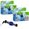 Fujifilm 2-Pack QuickSnap 800 Waterproof 35mm One-Time-Use Disposable Camera, 27 Exposures with Panasonic Floating Camera Strap, 7025227 view 1