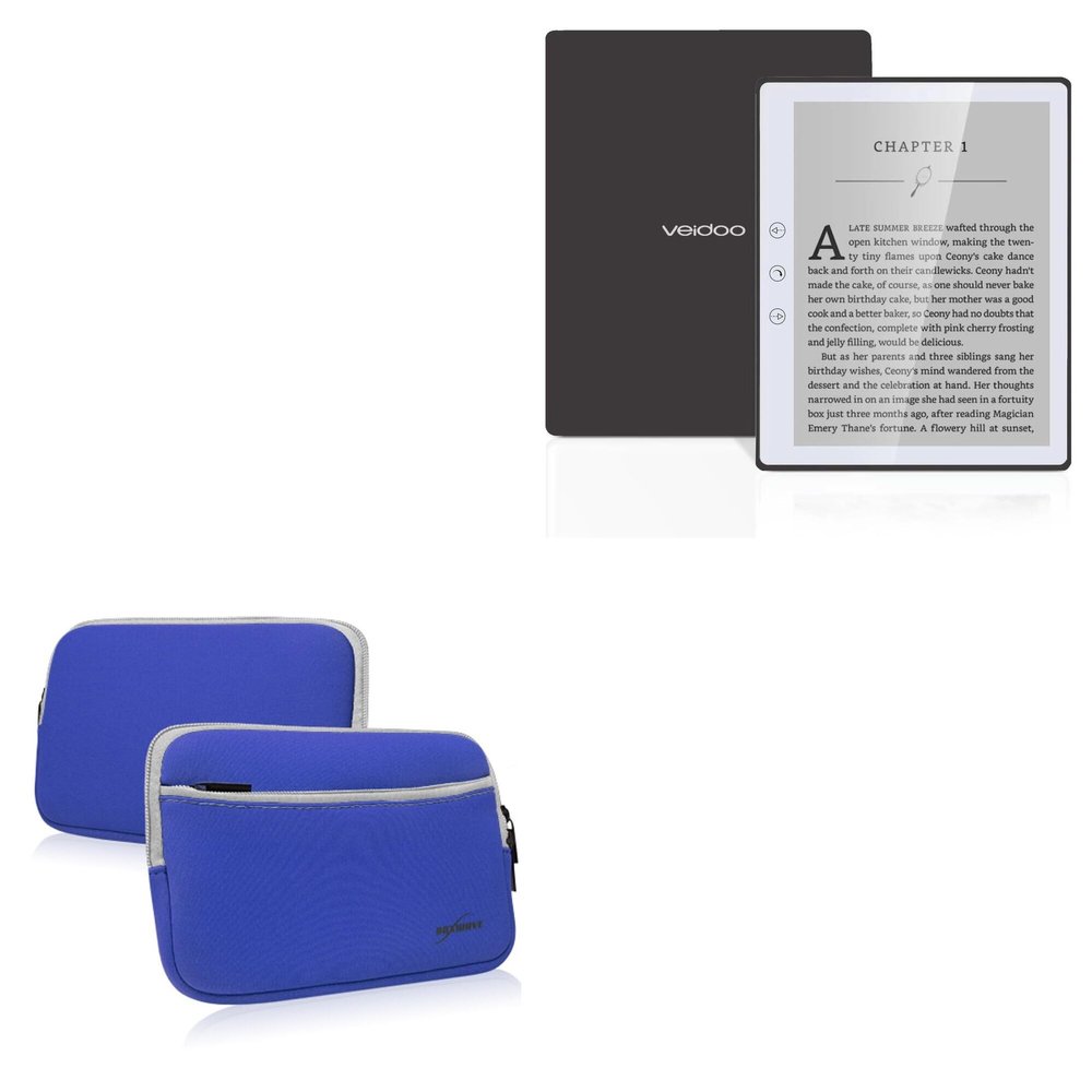 BoxWave Case Compatible with Veidoo eReader (5 in) - SoftSuit with Pocket, Soft Pouch Neoprene Cover Sleeve Zipper Pocket - Super Blue