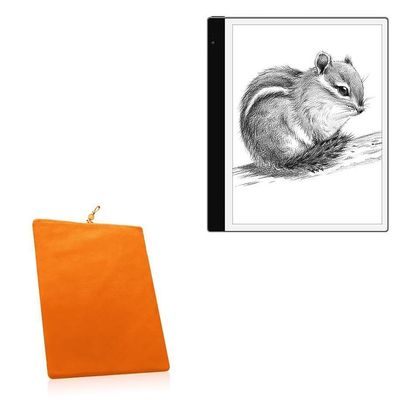 BoxWave Case Compatible with Bigme inkNoteS (10.3 in) - Velvet Pouch, Soft Velour Fabric Bag Sleeve with Drawstring - Bold Orange