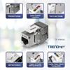 Bundle: TRENDnet 12-Port Blank Angled Wall Mount Keystone Patch Panel TC-KP12V + TRENDnet Shielded Cat6A RJ45 Silver Keystone Jack 6-Pack TC-K06C6A view 4