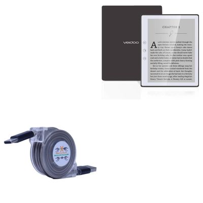BoxWave Cable Compatible with Veidoo eReader (5 in) - miniSync - USB-A to USB Type-C, Retractable Cable 5 Pre-Set Lengths Avoid Tangles