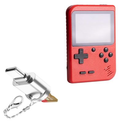 BoxWave Adapter Compatible with Gamey Portable Retro Game Console - Micro SD Card miniReader, USB Type-C OTG Reader USB3.0 Adapter Keychain - Metallic Silver